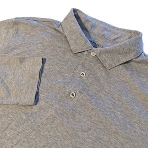 UNTUCKit Damaschino Wrinkle Free Gray Long Sleeve Polo Shirt 100% Cotton‎ Size L